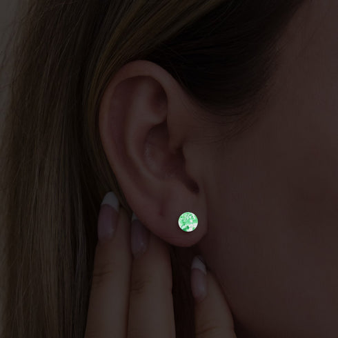 Teal | .925 Sterling Silver | Mini Firefly Glass Stud Earrings